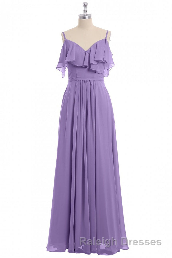 Rust Orange Straps Ruffled A-Line Bridesmaid Dress