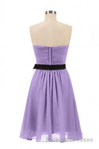 Lavender Strapless Tie-Side Short Bridesmaid Dress