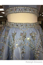 A Line 2 Pieces Beaded Satin Short Homecoming Dresses, Scoop