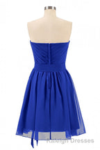 Royal Blue Sweetheart Tie-Side Short Bridesmaid Dresses
