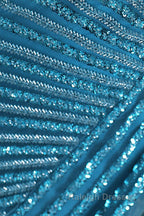 One-Shoulder Beading Sweep Train Backless Evening Dress