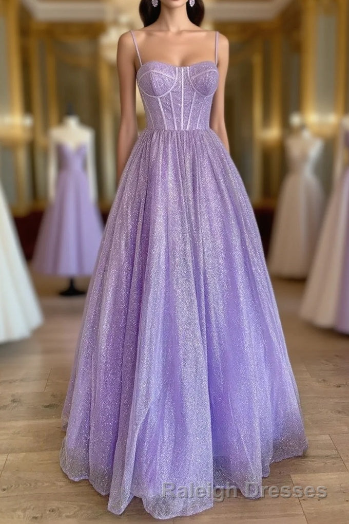 A-Line Lavender Straps Long Formal Dress Main image