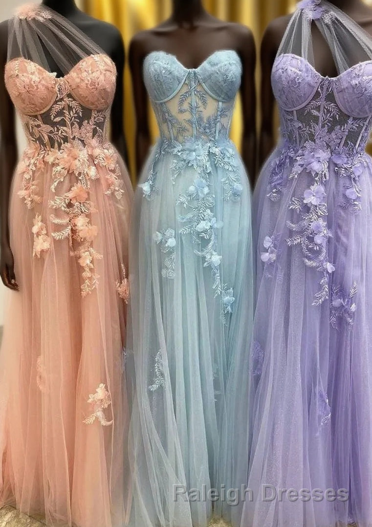 Fairy-Tale Appliques One-Shoulder A-Line Prom Gown Main image