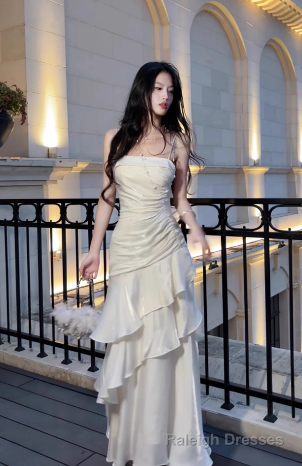 Sexy Straps Prom Dress Irregular Ruffles Mermaid Birthday Dress Main image