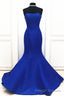 Mermaid Strapless Royal Blue Long Prom Dress