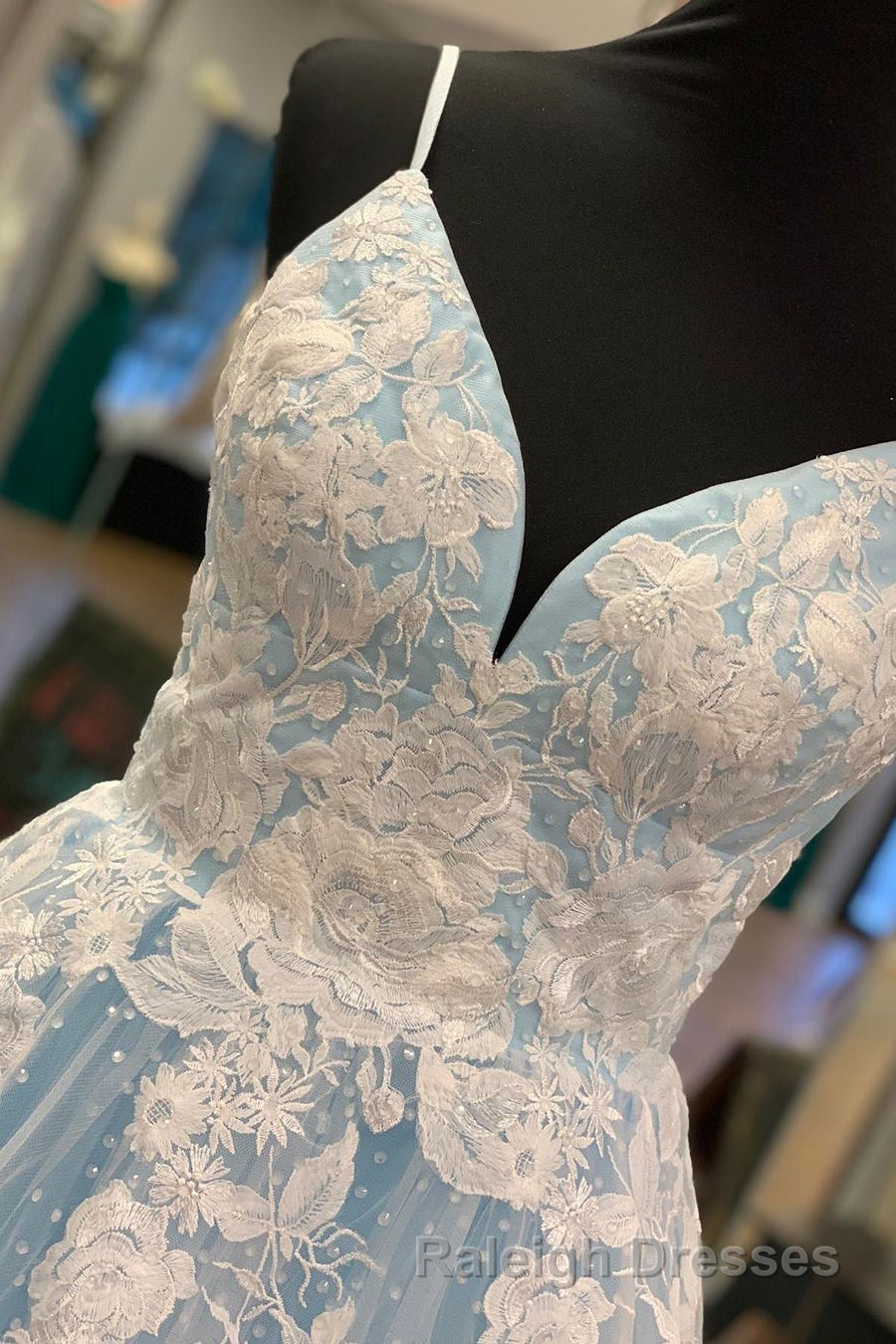 Elegant V Neck Lace-Up Back Pink Long Prom Dress with Appliques Secondary image