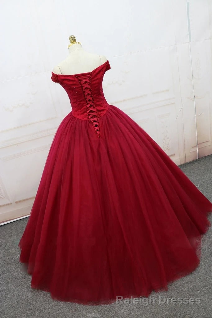 Off the Shoulder Red Ball Gowns Main image
