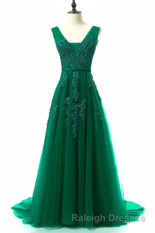 A-line Tulle Grey Long Prom Dress Secondary image