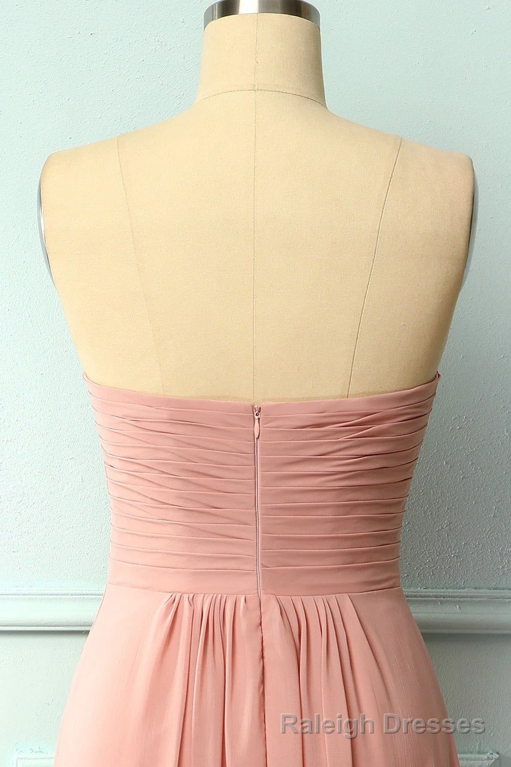Elegant Sweetheart Pleated Blush Bridesmaid Dress
