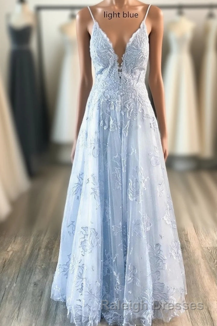 Deeep V-neck Embroidery Pink Long Prom Dress Main image