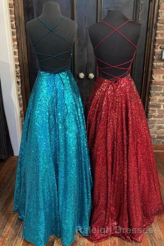 Princess A-line Sequins Long Prom Dress Secondary image