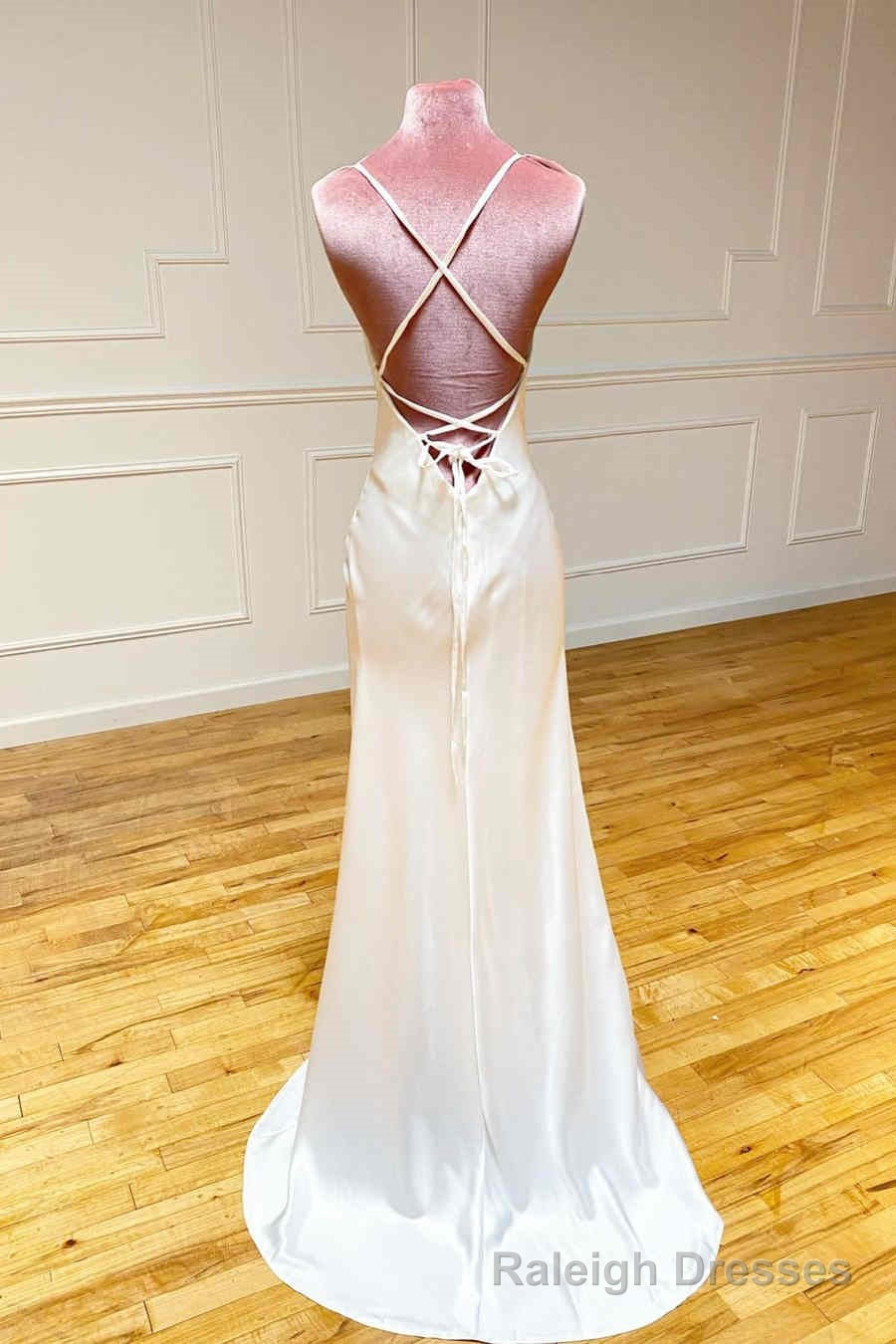 Straps Sheath Ivory Long Formal Dress Main image