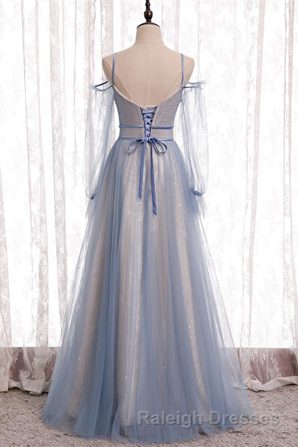 Elegant A Line Dusty Blue Bridesmaid Dresses