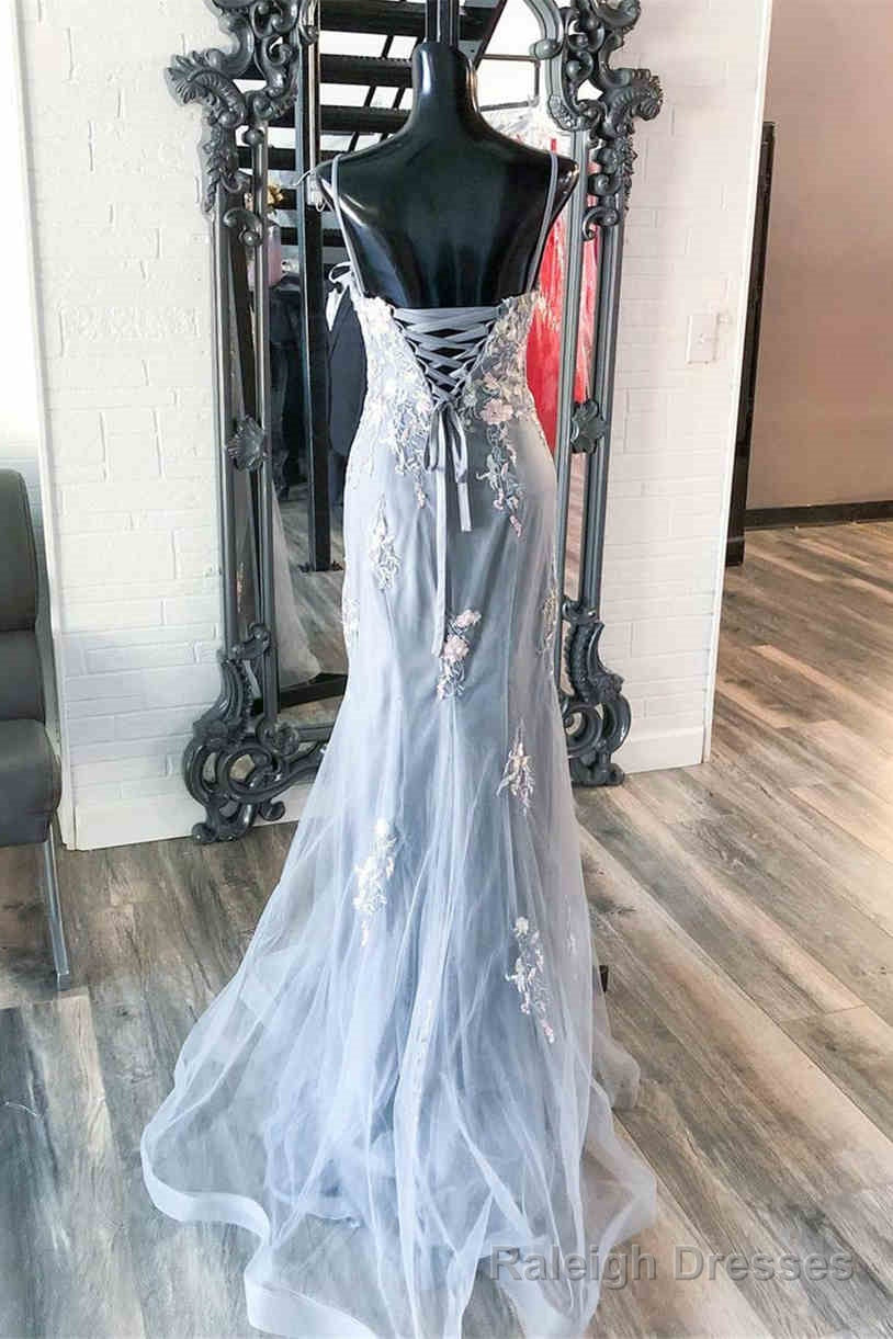 Elegant Mermaid Grey Prom Dress with Embroidery Secondary image