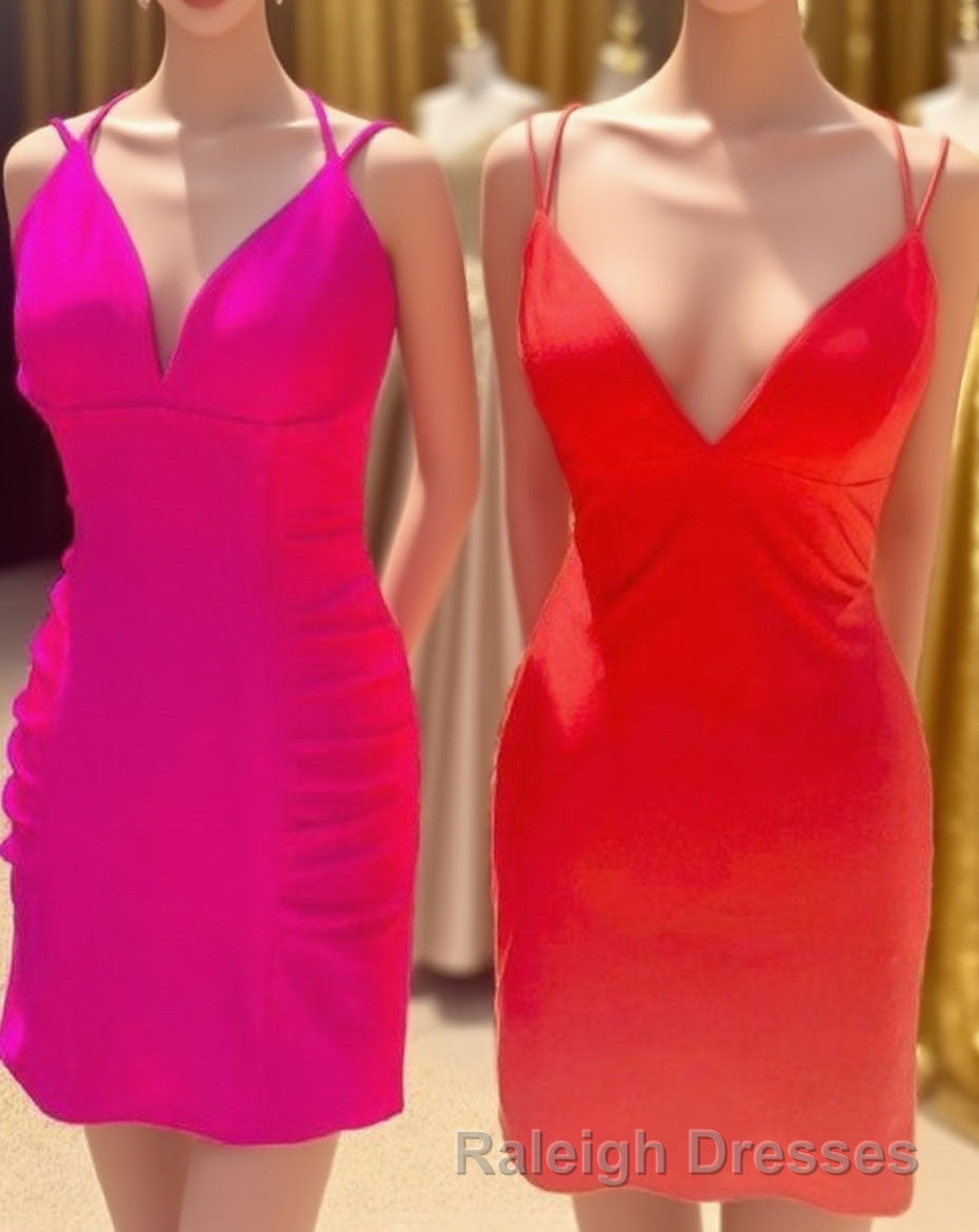 Tight Royal Blue Short Prom Dresses with Spaghetti Straps