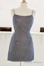 Tight Blue Short Homecoming Dress with Lace Up Back