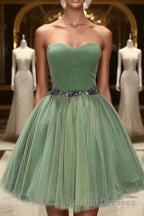 Cute Sweetheart Neck A-Line Classy Homecoming Dresses