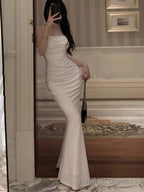 Women Elegant Bodycon Mermaid Prom Dress Summer Strap Prom Prom Dress