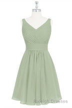 Sage Green Chiffon A-Line Short Bridesmaid Dress