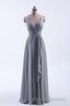 Silve Chiffon A Line Ruffles Long Bridesmaid Dresses