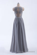 Silve Chiffon A Line Ruffles Long Bridesmaid Dresses