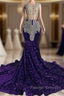 Sequined Sleeveless Mermaid Prom Dresses with Beadings