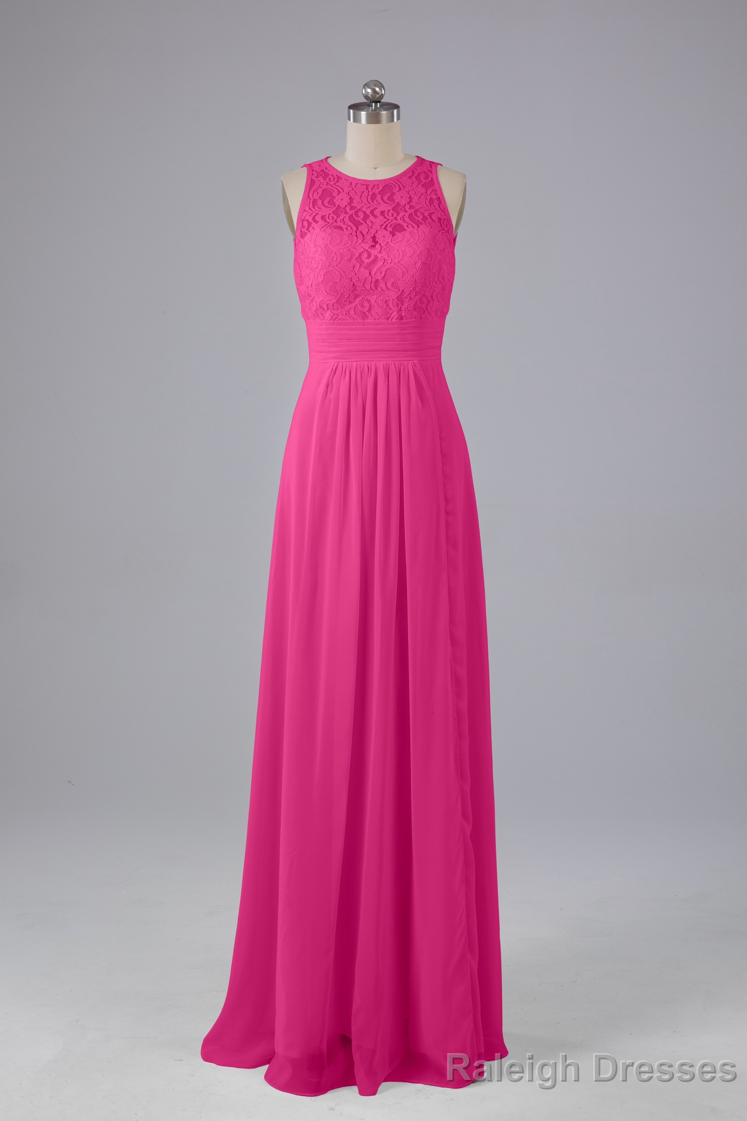 A Line Keyhole Floor Length Bridesmaid Dresses Main image