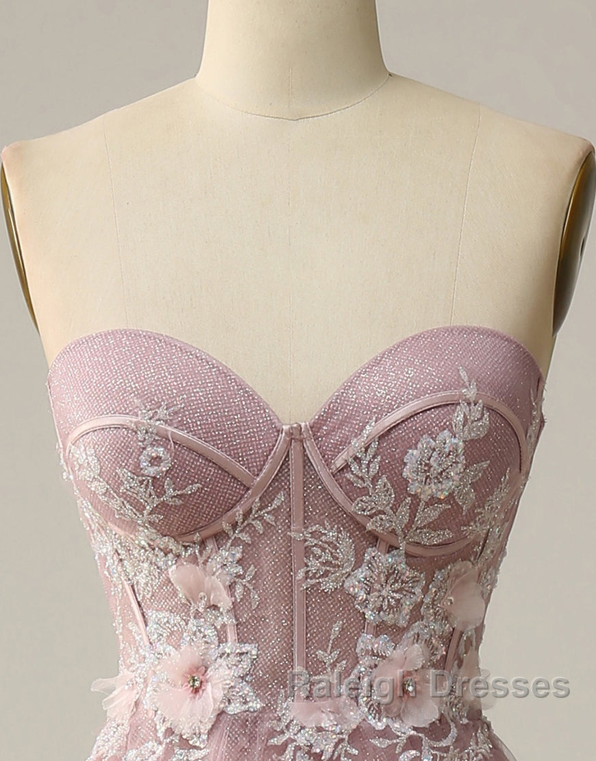 A-Line Sweetheart Neckline Long Prom Dress With Appliques