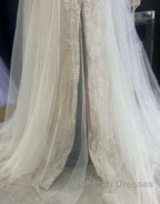 A Line Sweetheart Neckline Tulle Wedding Dresses With Appliques