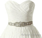 A Line Sweetheart Floor Length Lace Wedding Dress