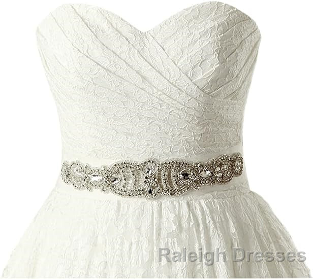 A Line Sweetheart Floor Length Lace Wedding Dress
