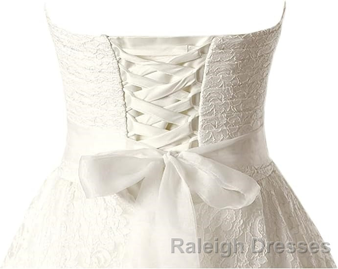 A Line Sweetheart Floor Length Lace Wedding Dress