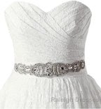 A Line Sweetheart Floor Length Lace Wedding Dress