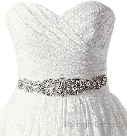A Line Sweetheart Floor Length Lace Wedding Dress