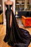 Gorgeous Black Spaghett-Straps Prom Dress With Slit