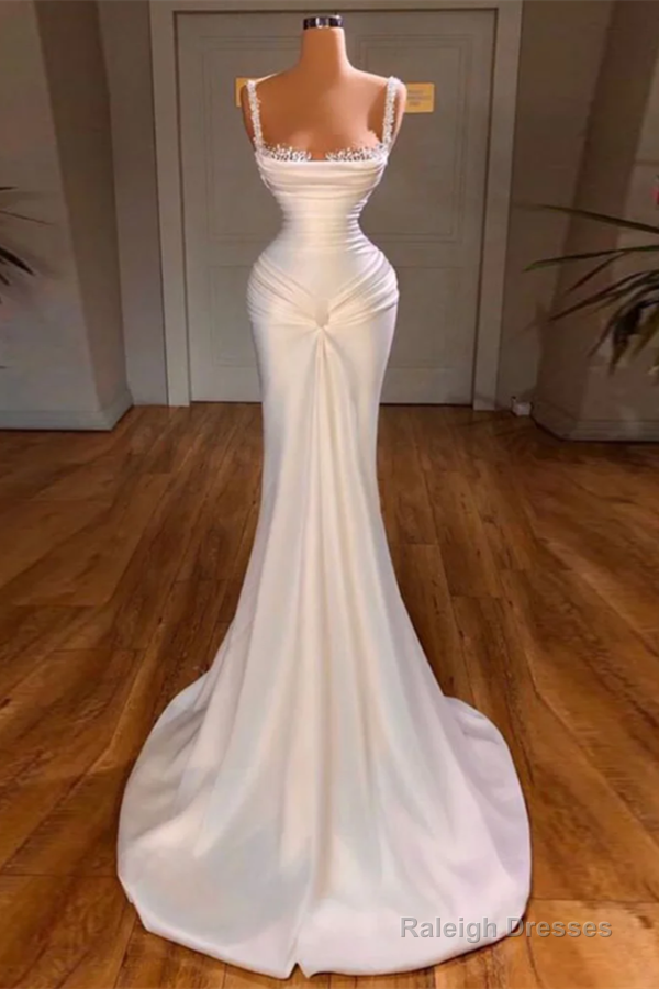 Straps Mermaid Prom Dress Sleeveless With Beads Main image