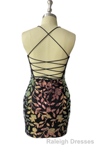 Cute Bodycon V Neck Blue Lace Homecoming Dresses