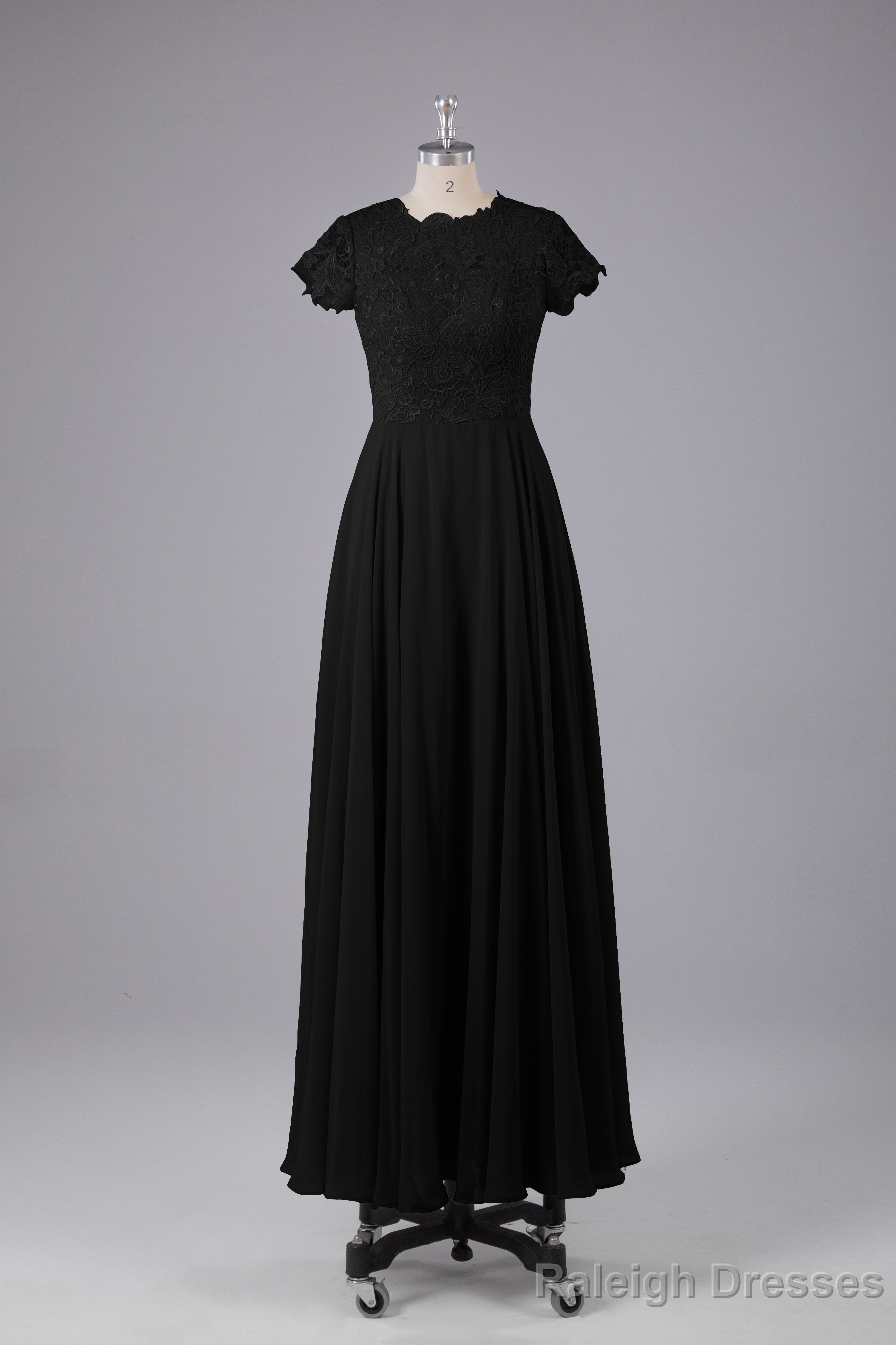 Beautiful A Line Cap Sleeves Long Bridesmaid Dress With Pockets Secondary image