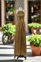 Beautiful Sequins Halter Hourglass Bridesmaid Dress