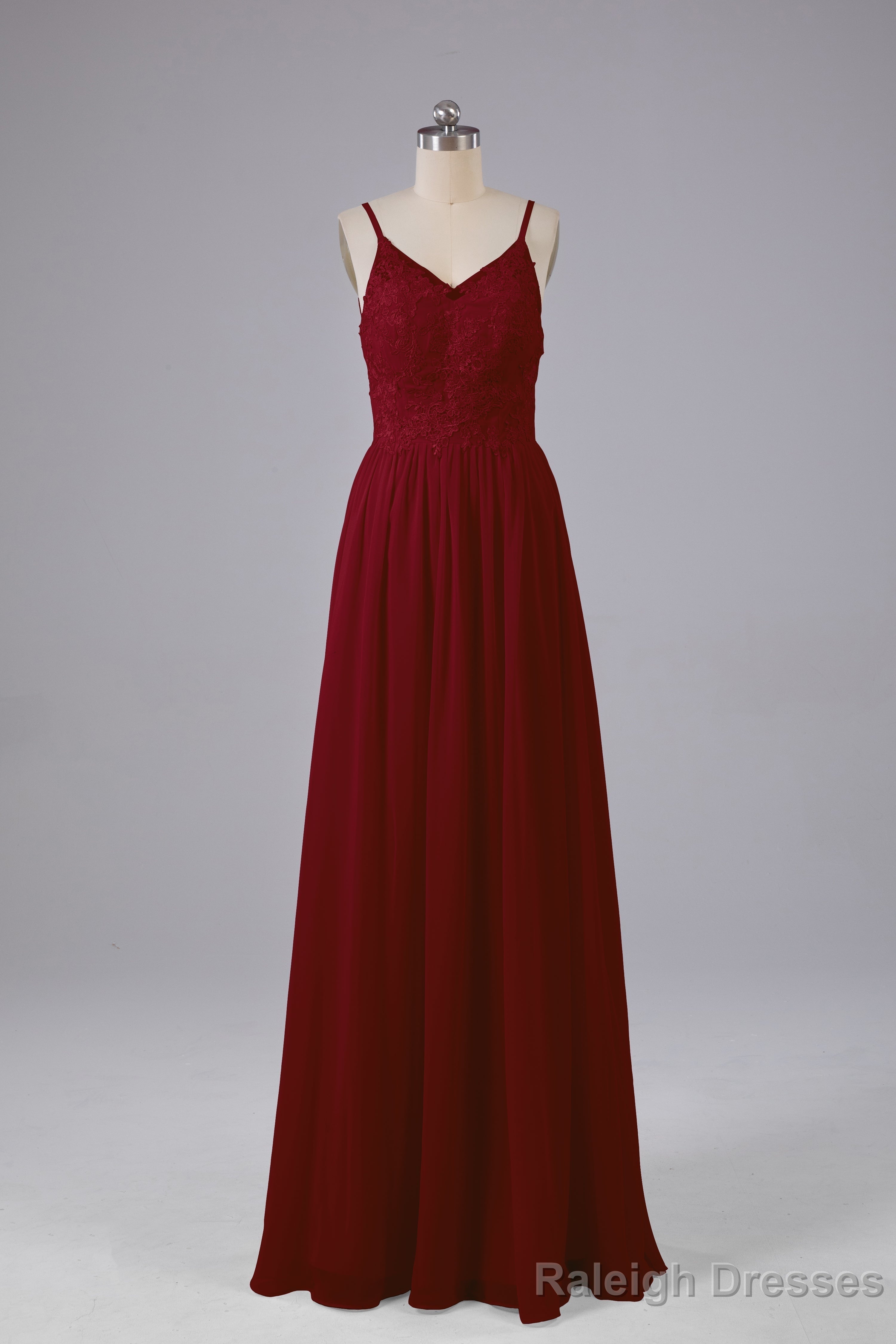 Beautiful Spaghetti Straps Backless Long Bridesmaid Dresses