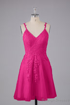 Beautiful Spaghetti Straps V Neck Bridesmaid Dresses