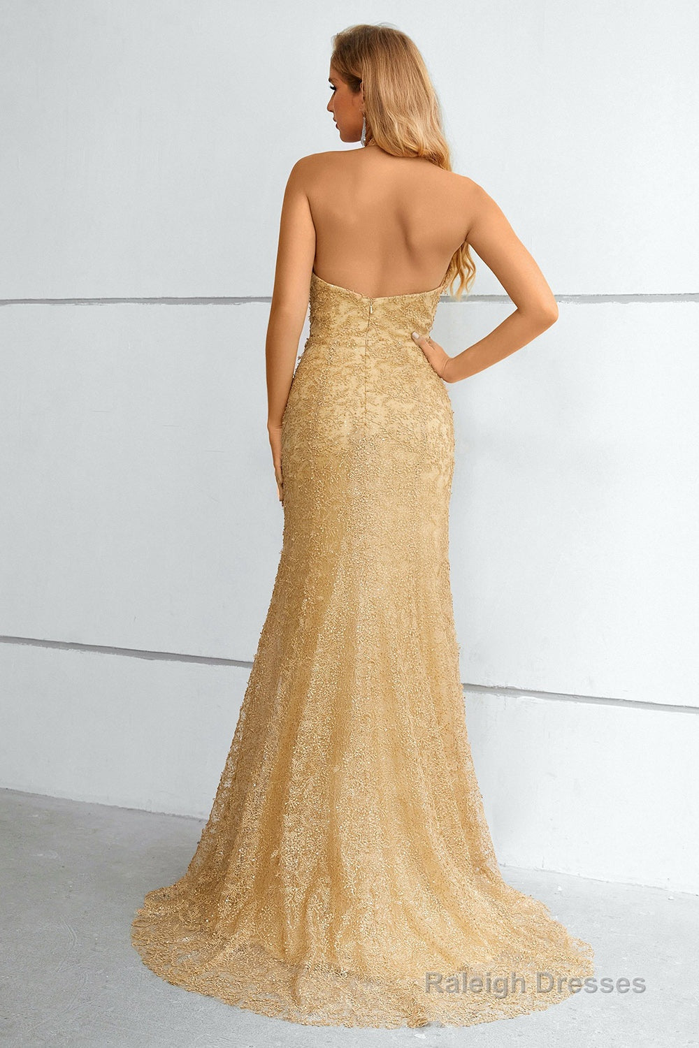 Yellow Halter Neck Mermaid Prom Dress Secondary image