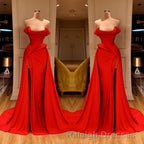 Sexy Red Off-the-Shoulder Long Prom Dress With Split Online