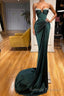 Gorgeous Dark Green Spaghetti-Straps Mermaid Prom Dress With Beadings