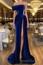 Off-the-Shoulder Mermaid Long Prom Dress With Split