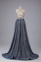 Charming Spaghetti Straps Open Back Sweep Train Prom Dress