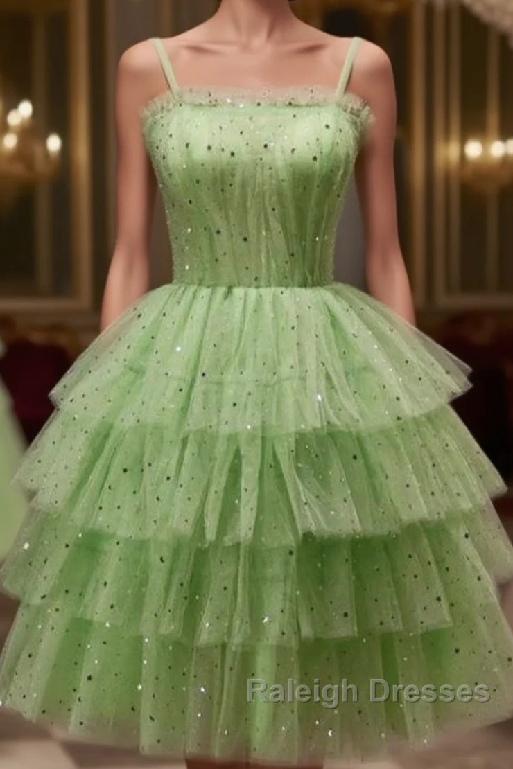 Cute A-Line Four Layers Corset Back Homecoming Dress Main image