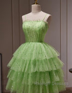 Cute A-Line Four Layers Corset Back Homecoming Dress