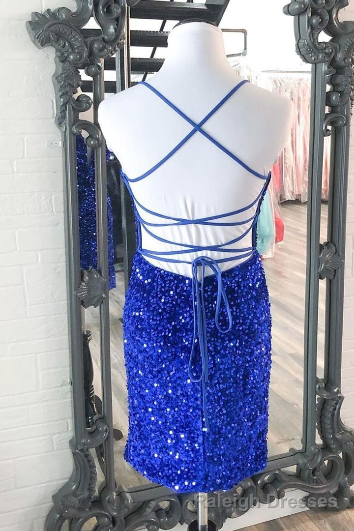 Sparkle Royal Blue Sequins Bodycon Mini Dress – Raleigh Dresses