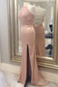 Blush Halter Mermaid Long Prom Dress
